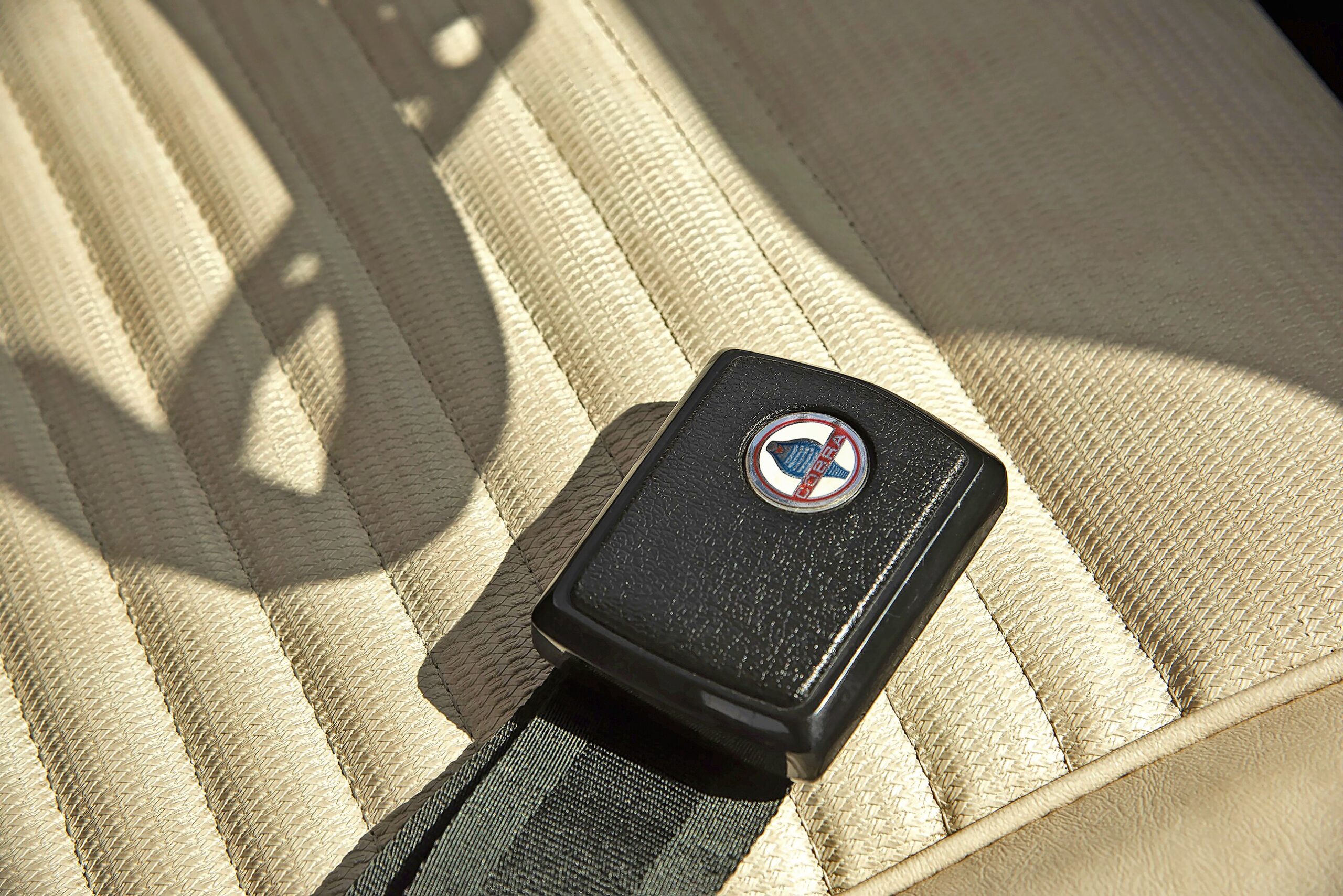 Lap belt complements shoulder harnesses top-mounted to the two-point rollbar