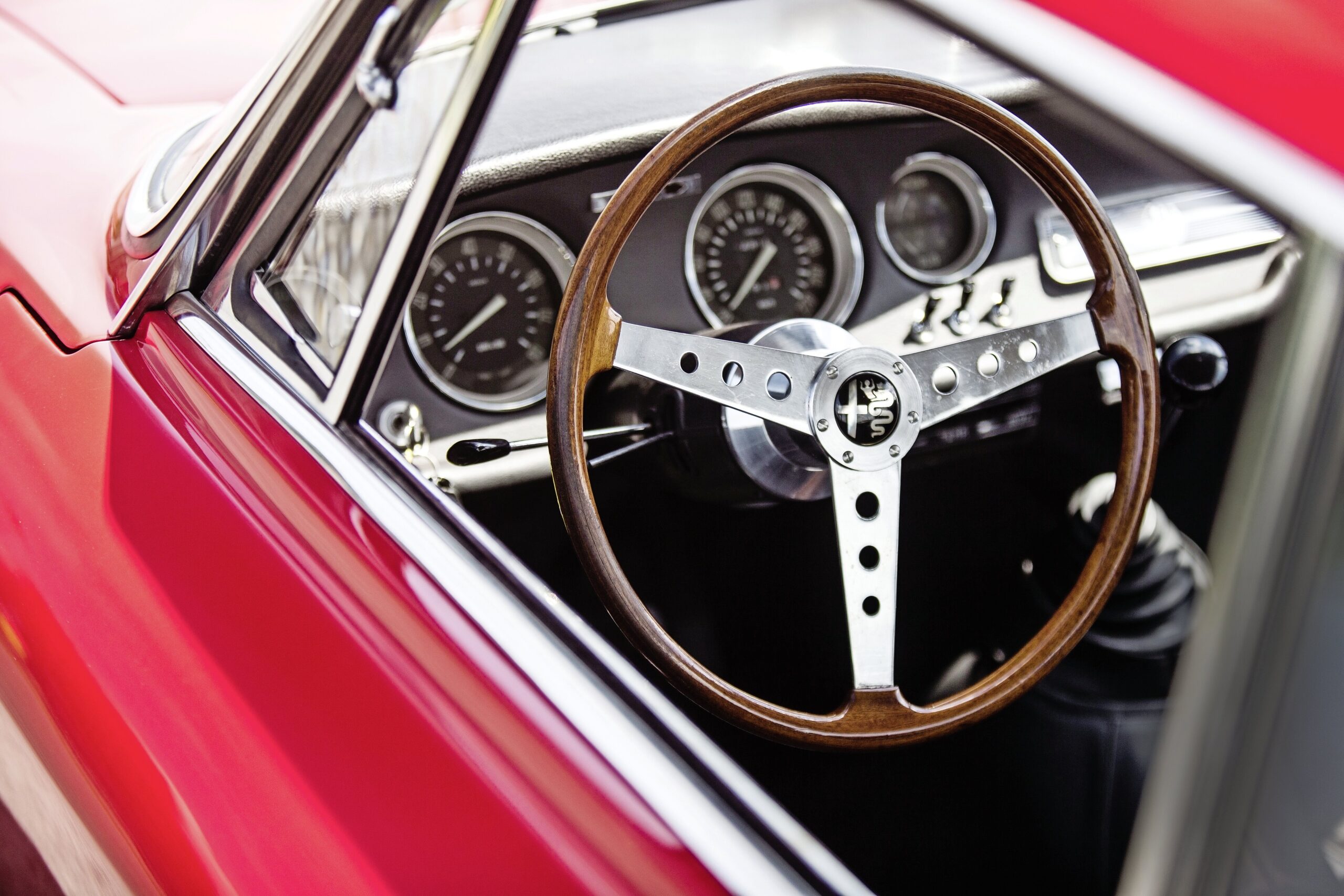 Steering wheel of the Alfa Romeo