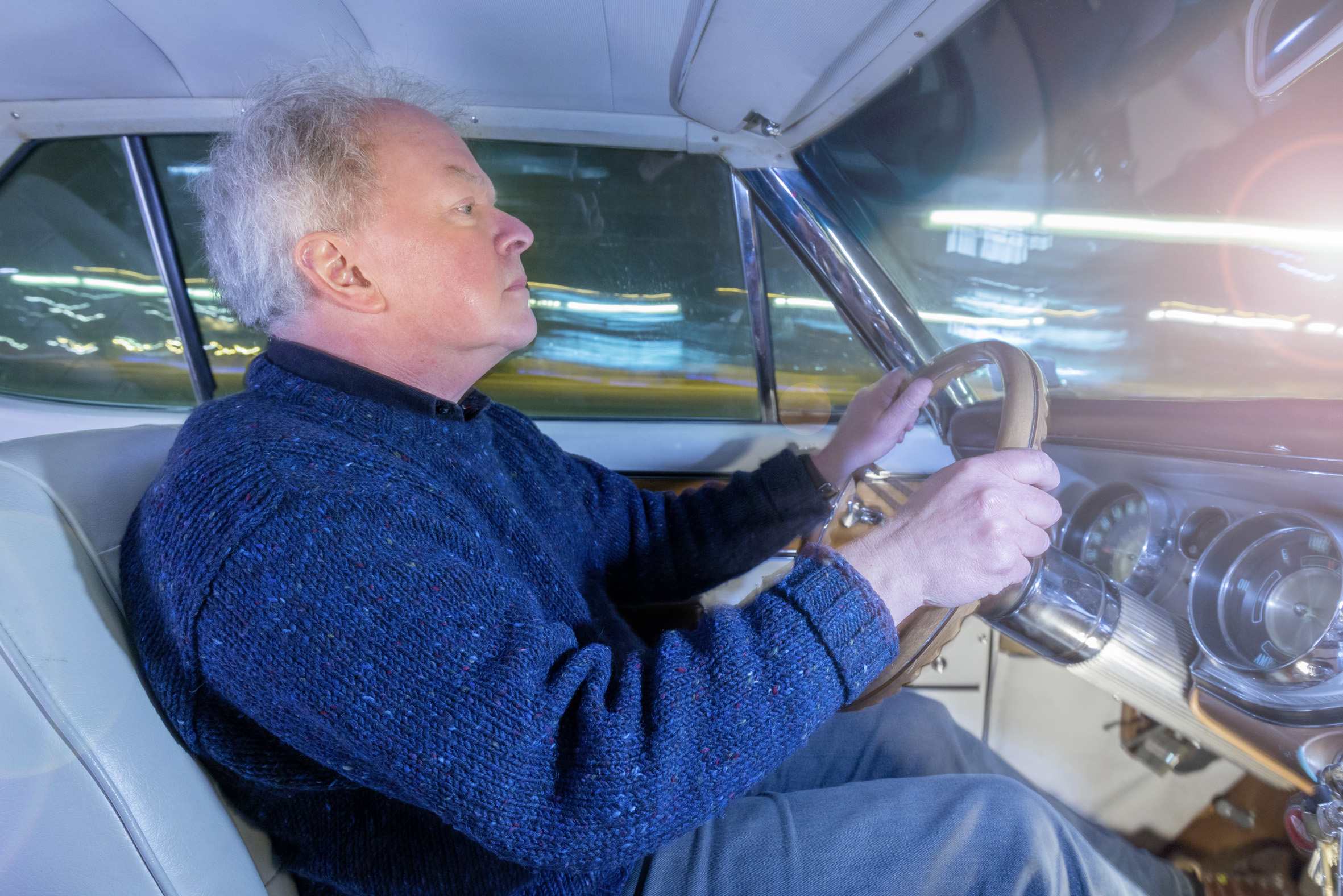 Man driving the Buick Riviera