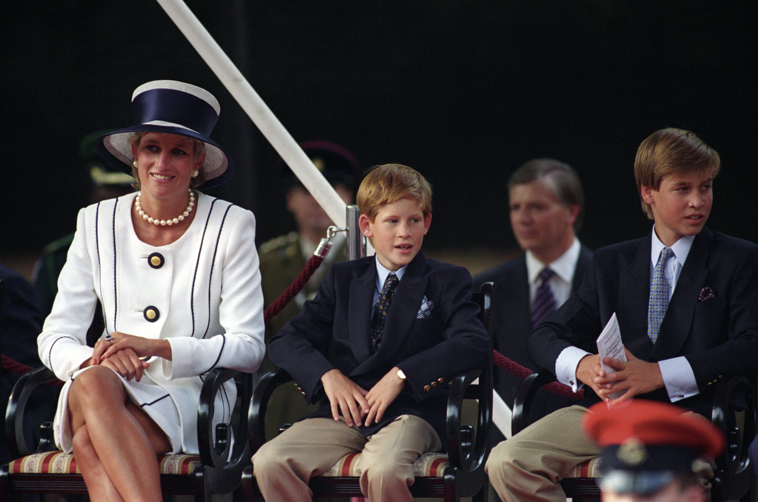 VJ Day Celebrations HRH PRINCESS OF WALES (HRH Princess Diana). Seen at the VJ Day Celebrations. With Prince Harry and P Pamela Anderson in Baywatch