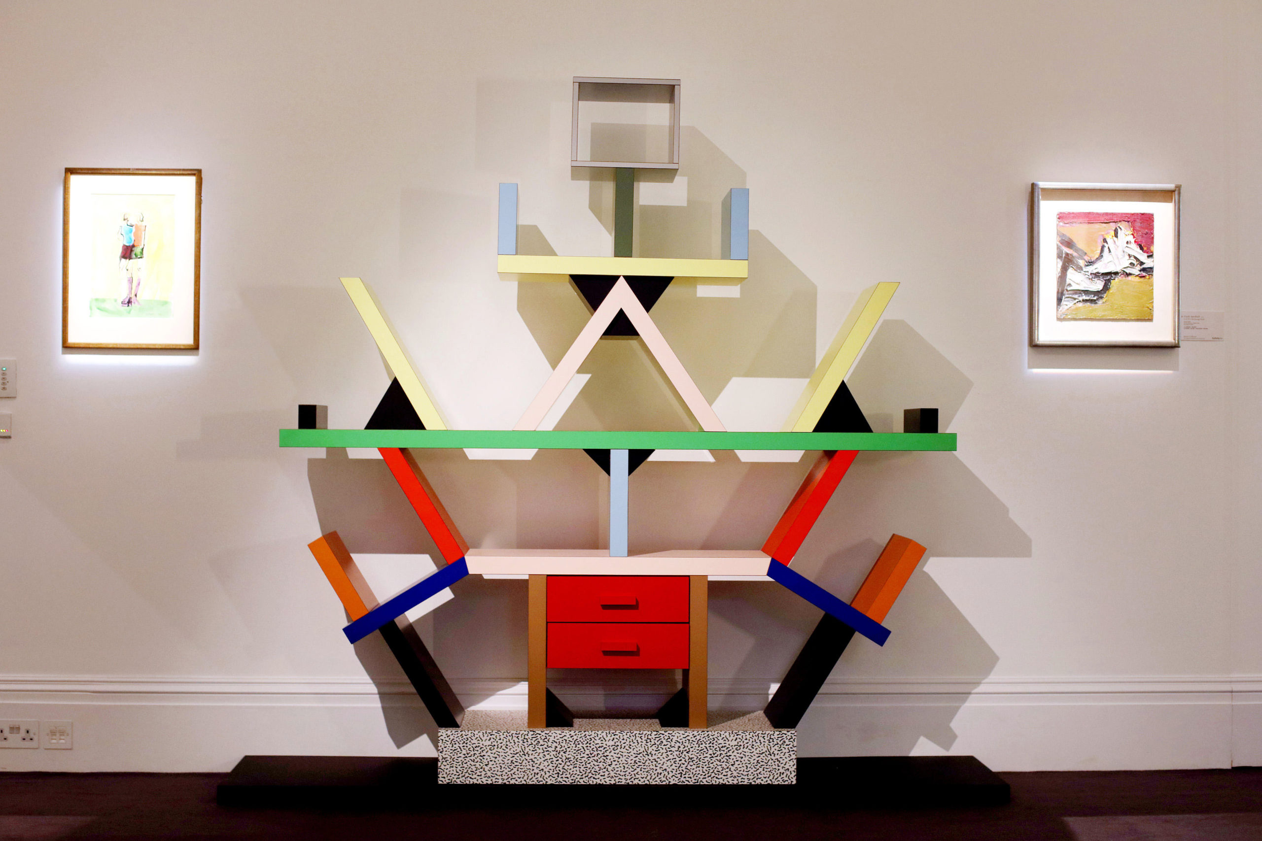 'Carlton Room Divider', 1981, by Ettore Sottsass, on display at the Bowie/Collector auction preview at Sotheby's in London; this piece has an estimate of £5,0007,000. Where: London, United Kingdom When: 01 Nov 2016