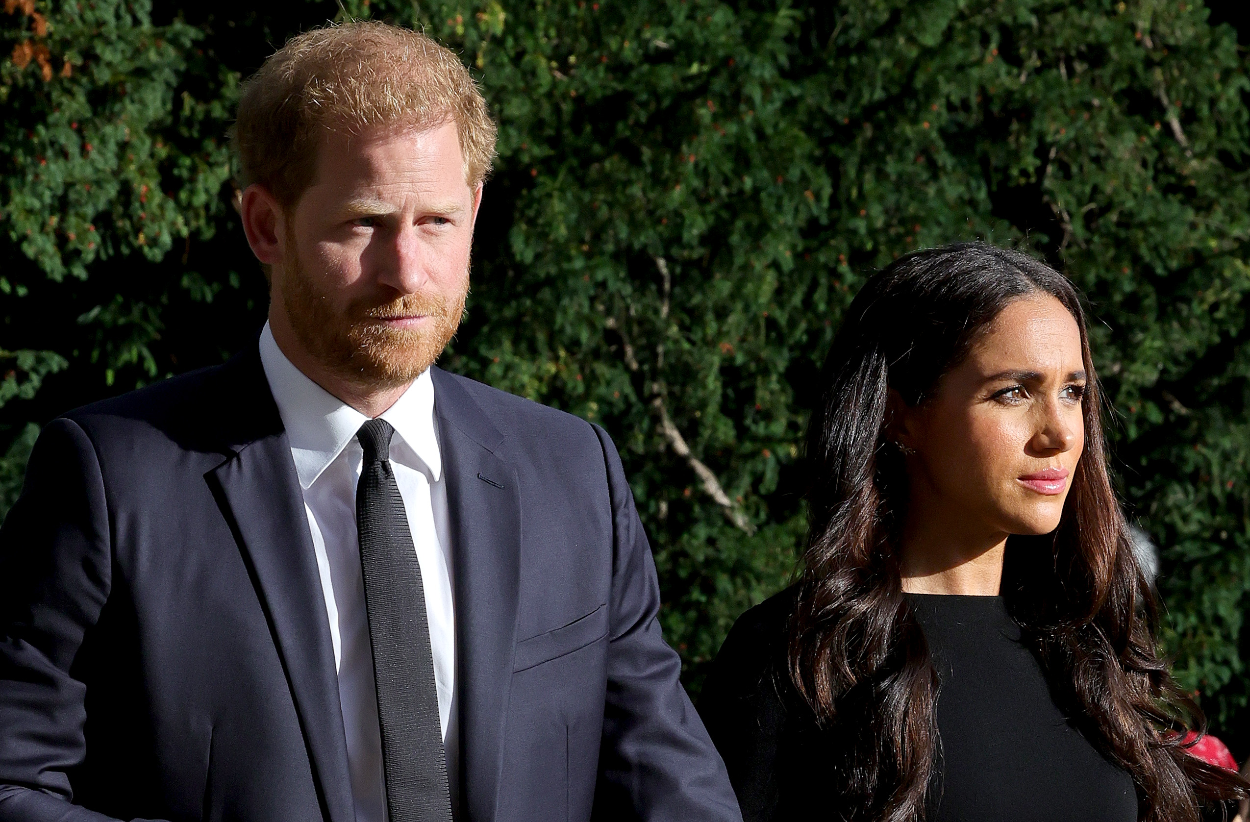 The Prince and Princess of Wales Accompanied By The Duke And Duchess Of Sussex Greet Wellwishers Outside Windsor Castle Jennifer Aniston