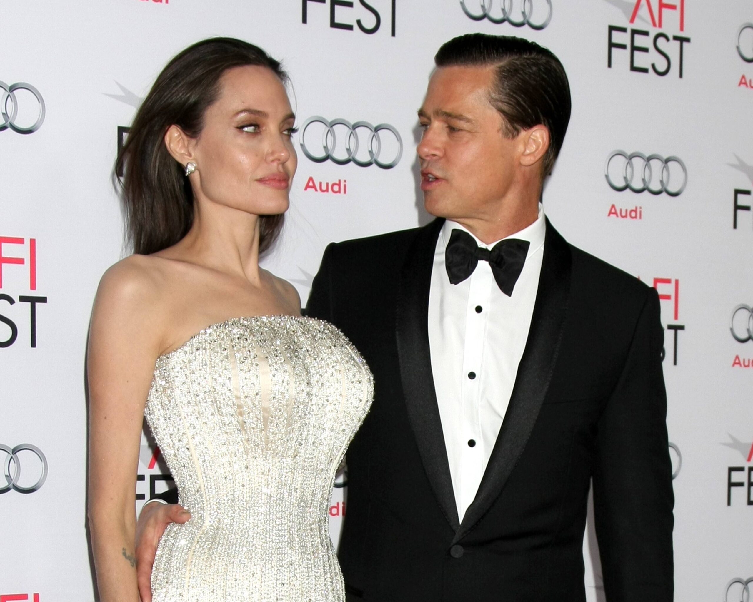 LOS ANGELES NOV 5 Angelina Jolie Pitt Brad Pitt at the AFI FEST 2015 Presented By Audi Opening N Brangelina