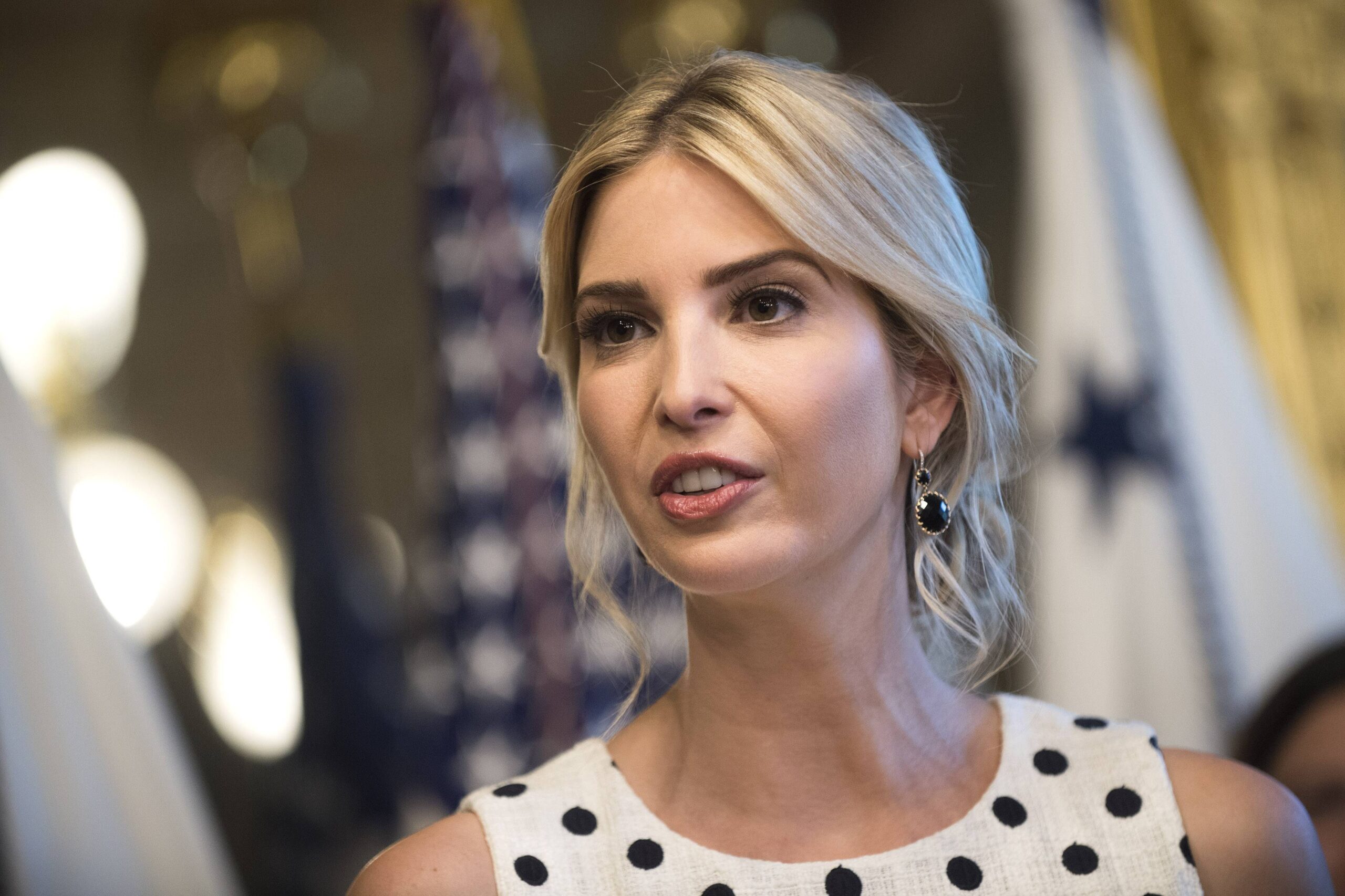 Ivanka Trump the daughter of President Donald Trump delivers remarks to military families at an ev Ivanka Trump
