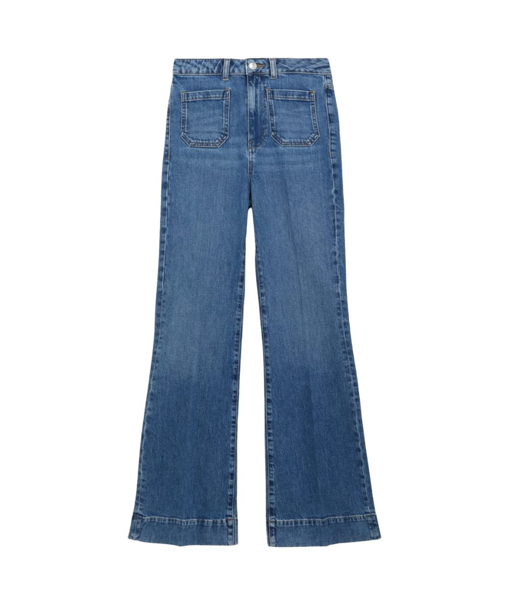 m&s-patch-pocket-flare-jeans-2 m&s patch pocket flare jeans blue