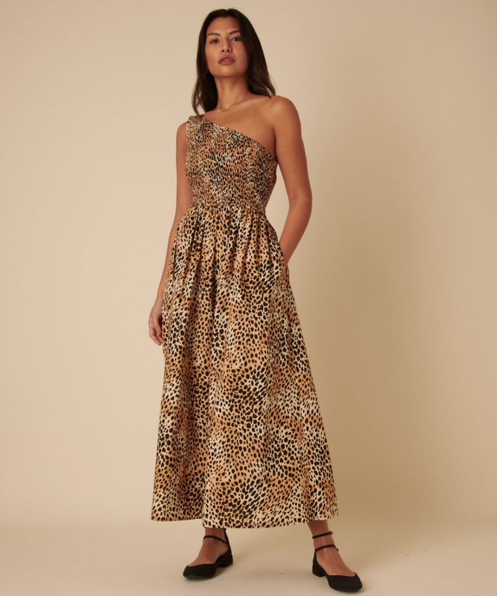 nobodys-child-one-shoulder-georgia-midi-dress-leopard-print Nobody's Child Leopard Print One Shoulder Georgia Midi Dress