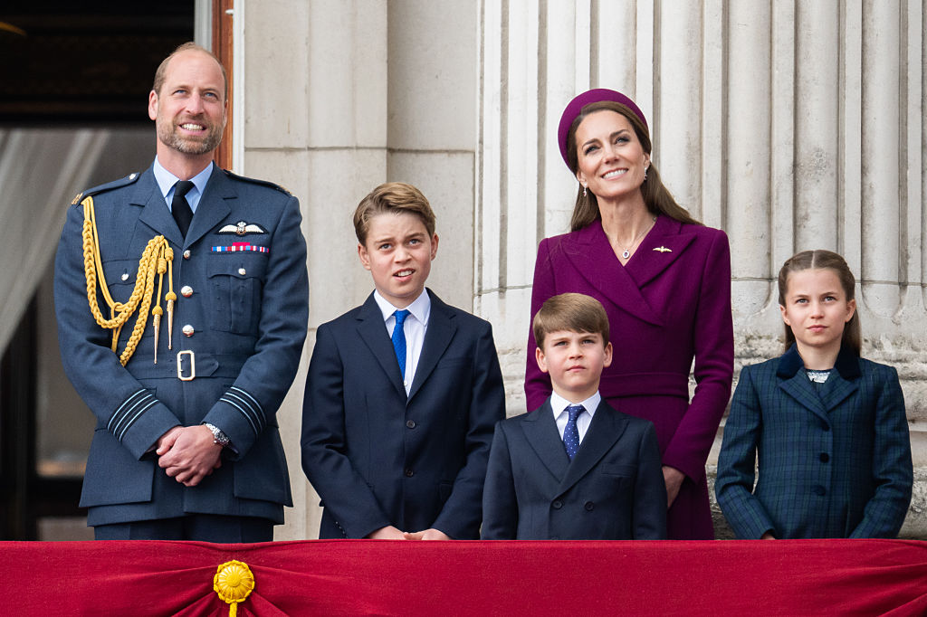 The Royal Family Watch Military Procession To Mark The 80th Anniversary Of VE Day Prince William family