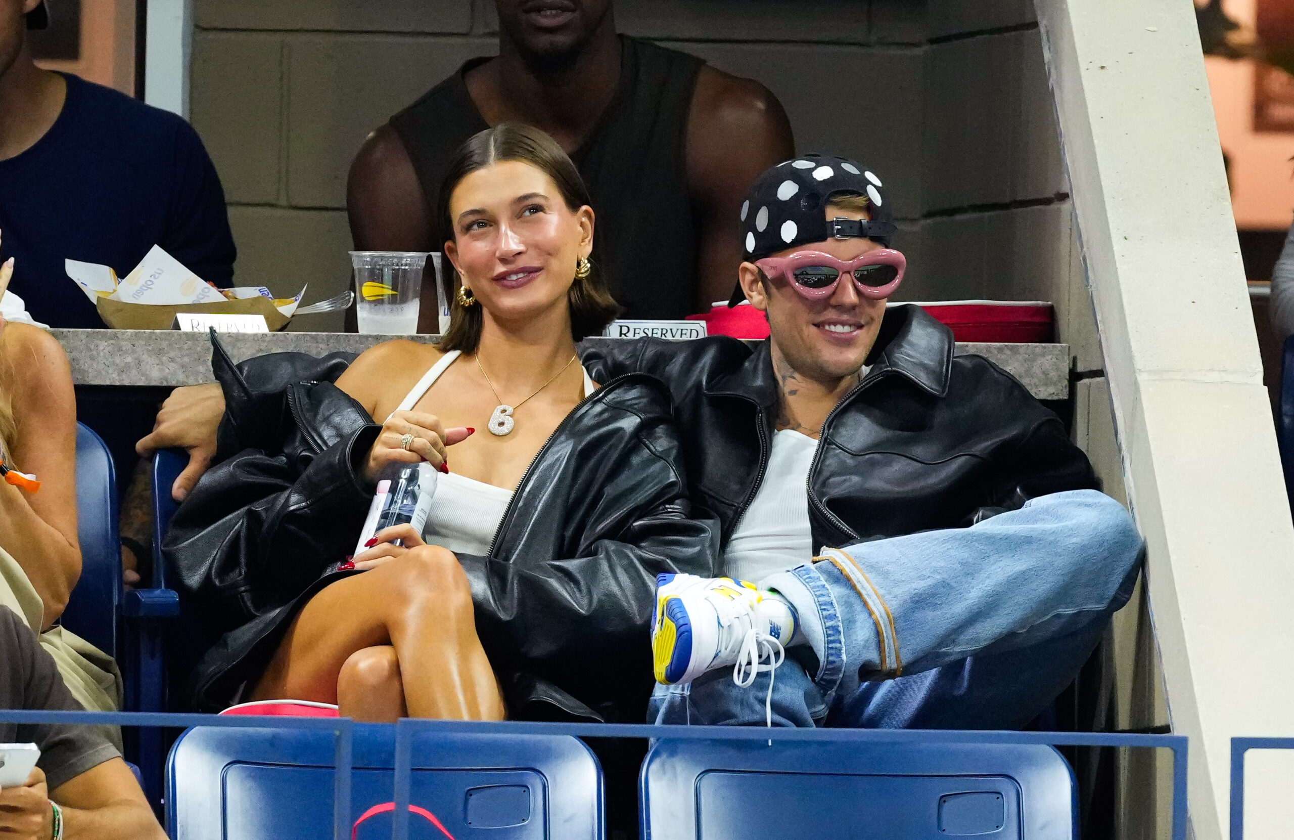 Celebrities Attend The 2023 US Open Tennis Championships - Day 5 Hailey and Justin Bieber