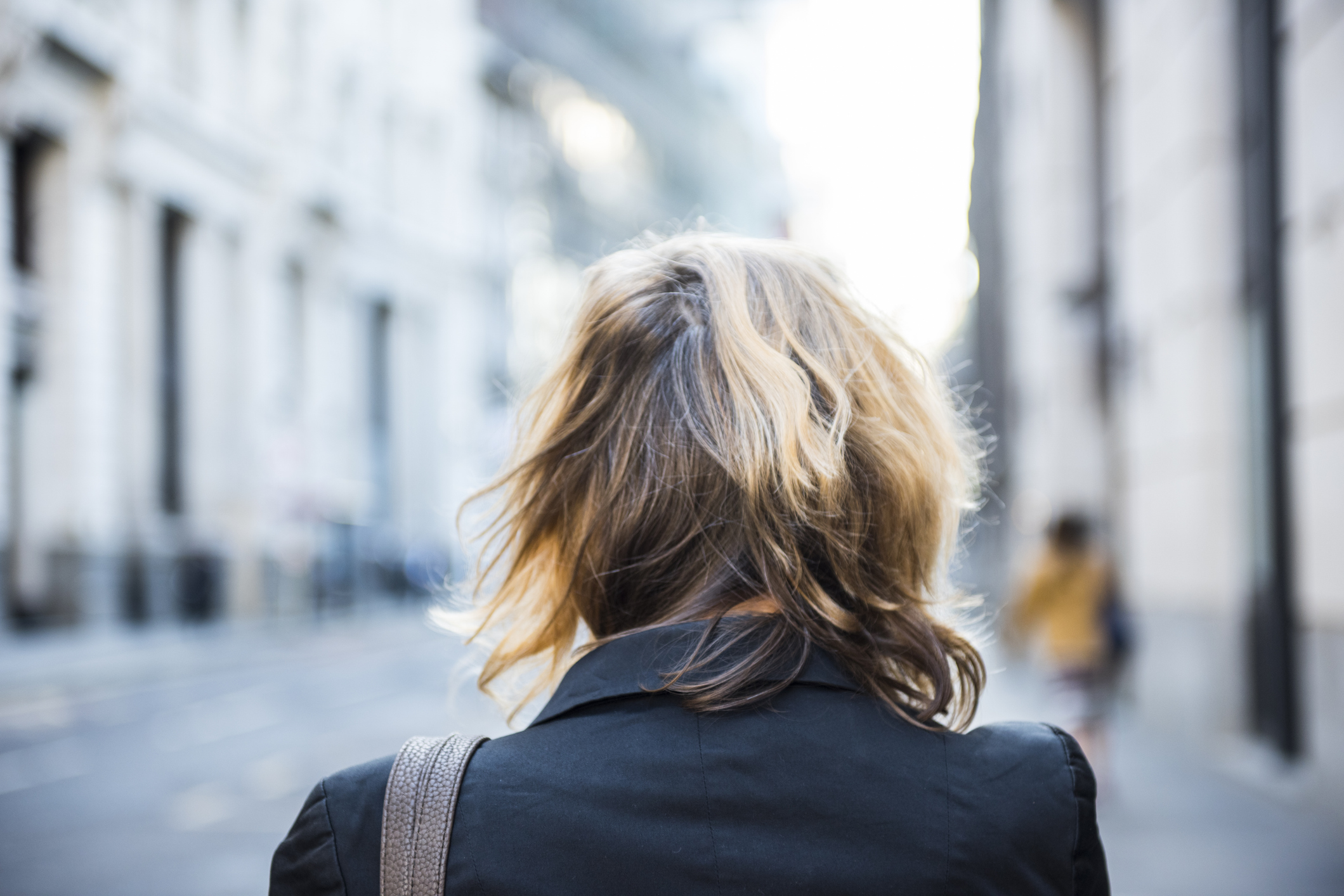 Businesswoman in London Woman walking down street