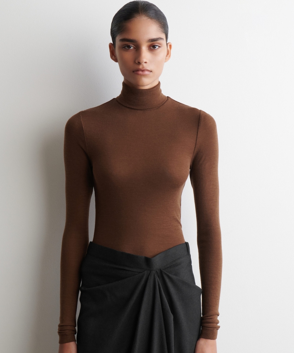 cos merino wool top high neck