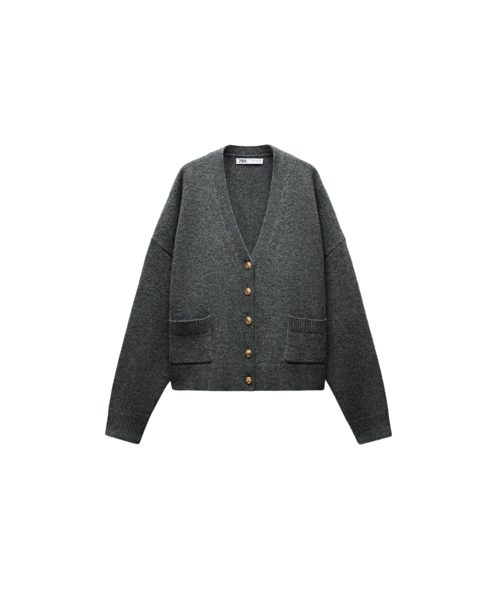 zara cardigan grey