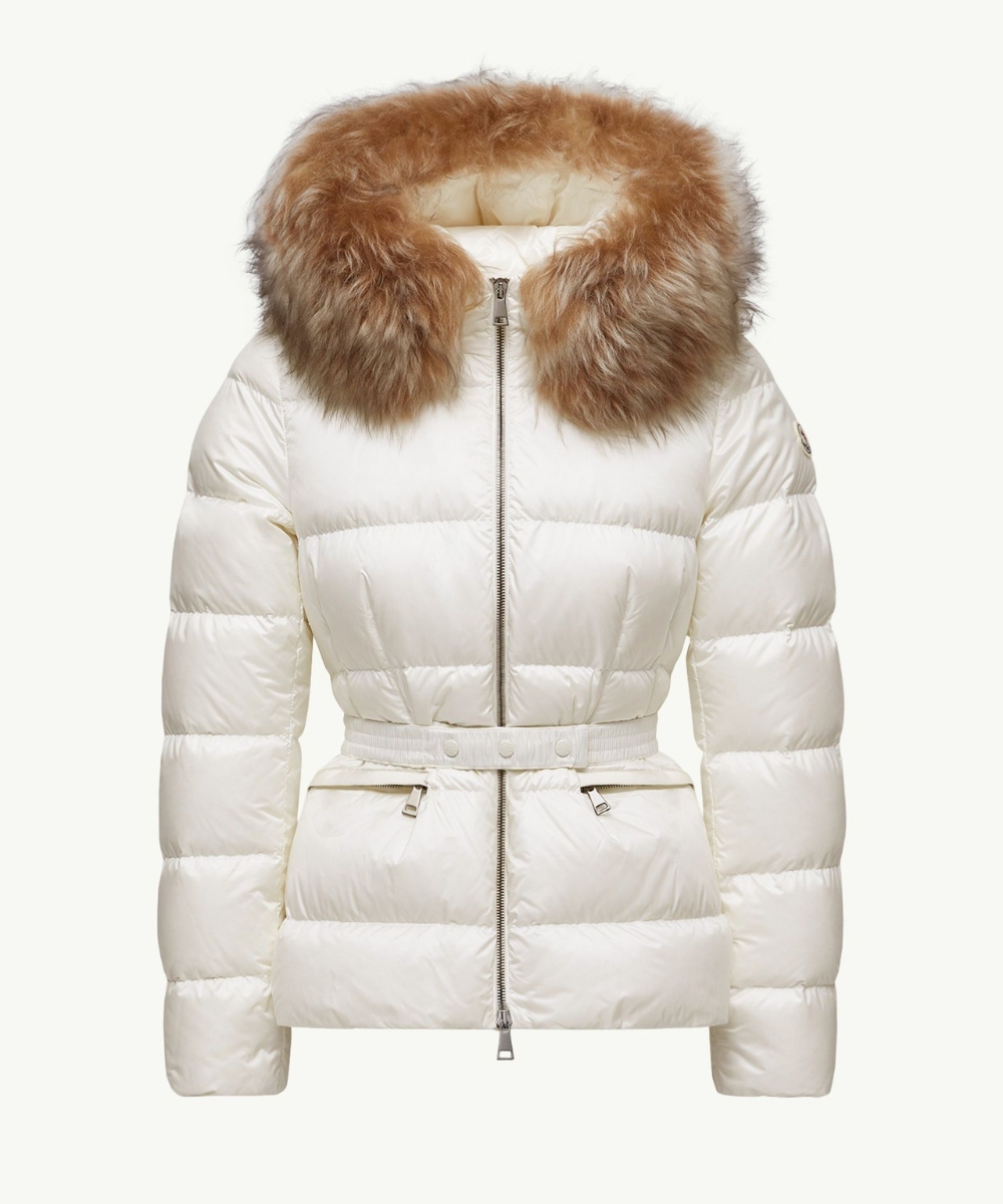 moncler Boed Hooded Shearling-Trimmed Short Down Jacket  