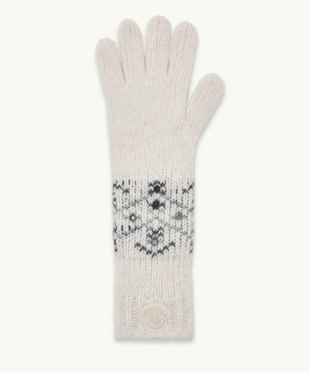 moncler Crystal-Embroidered Alpaca & Wool Blend Gloves 
