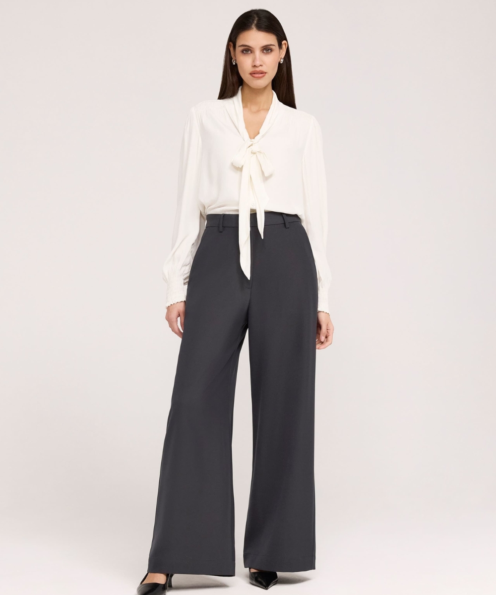 m&s twill wide leg trousers charcoal