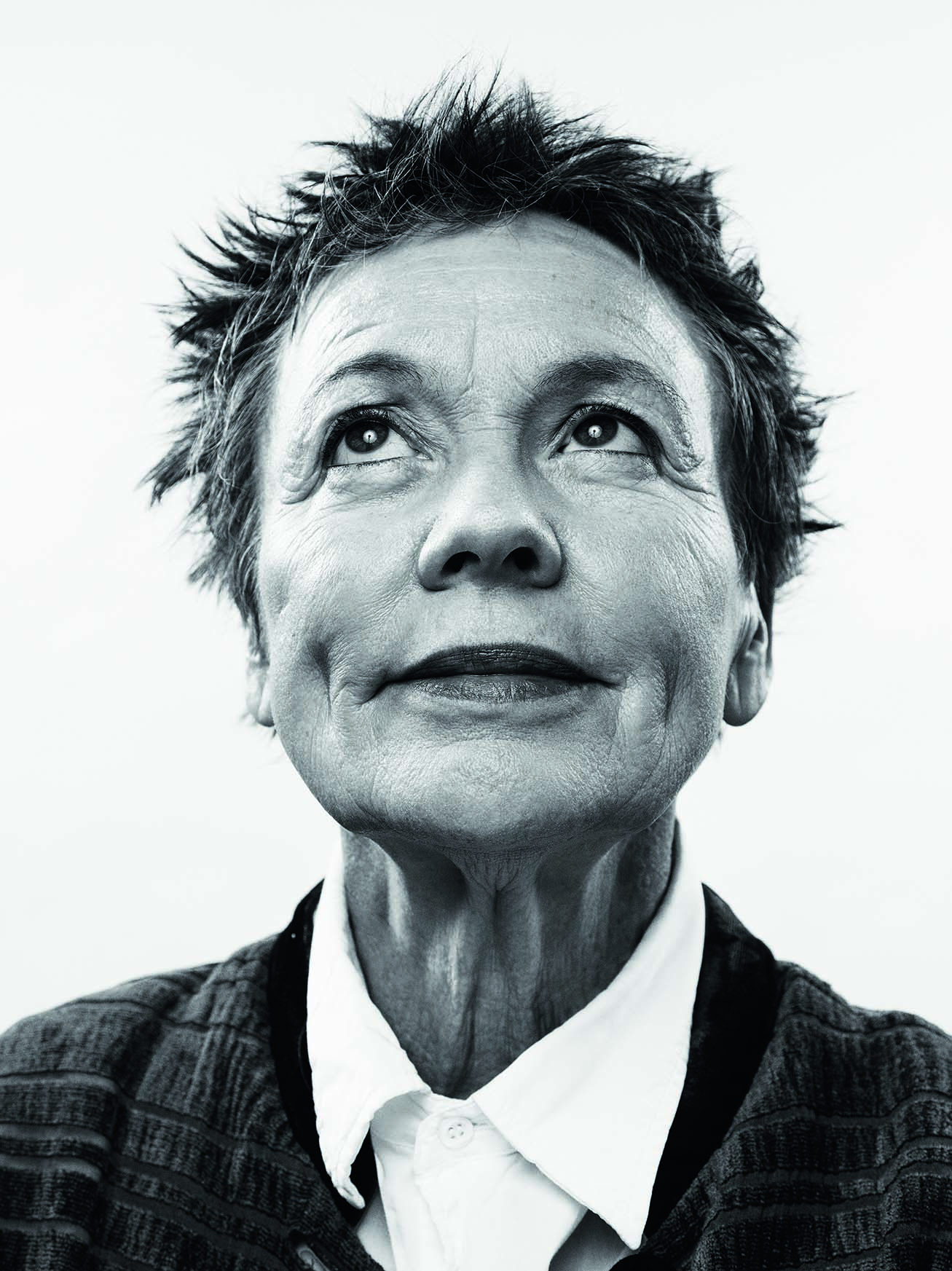 Laurie Anderson by Tom Oldham for MOJO Magazine. Photographed at Warner Records in West London 13/10/15