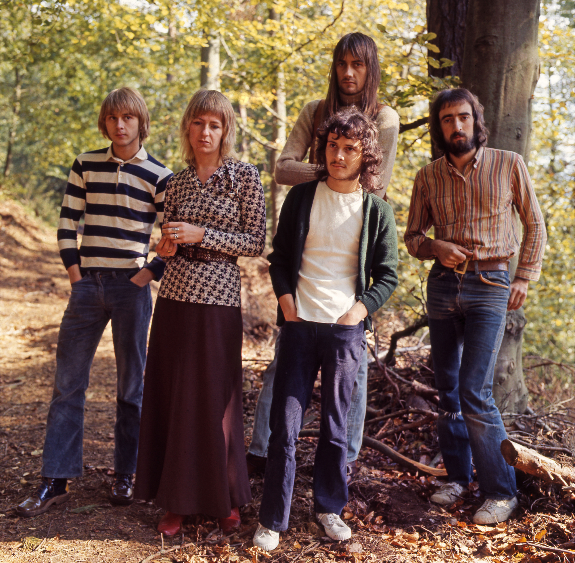 FLEETWOOD MAC about 1969 from left Danny Kirwin Christine McVie Mick Fleetwood at rear Jeremy Spencer and John McVie