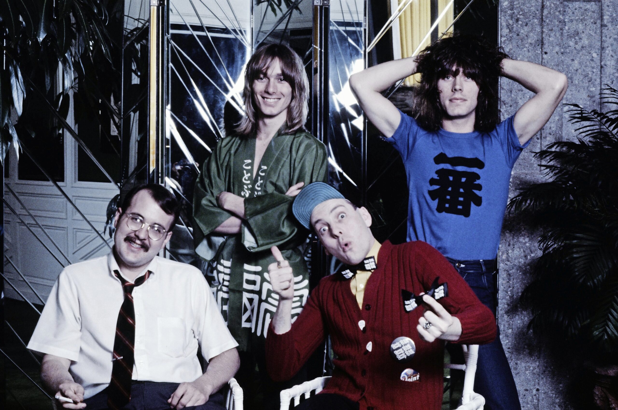 Cheap Trick group shot at a hotel, Tokyo, April 1978