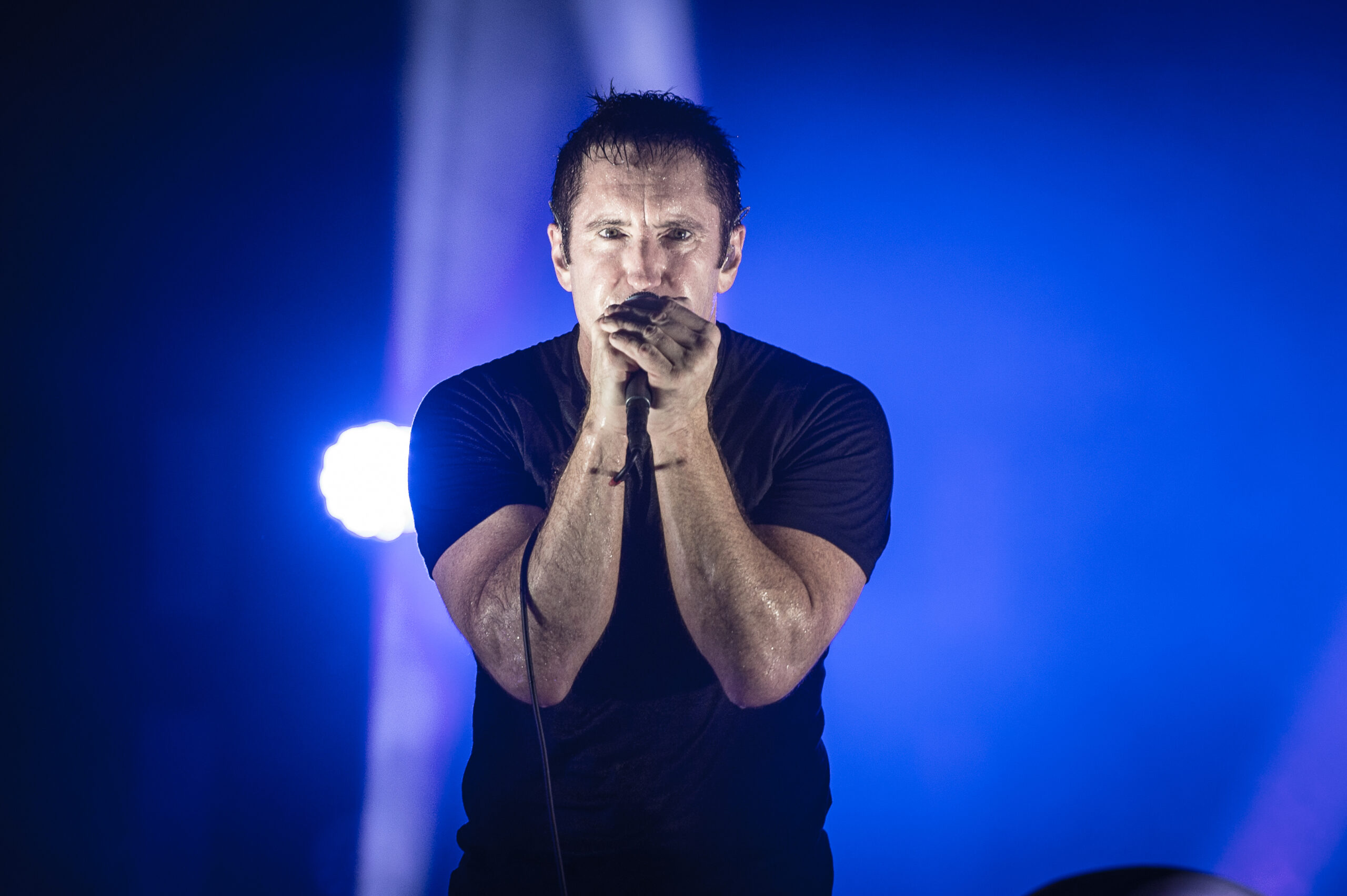 Trent Reznor from Nine Inch Nails performs at Rock en Seine on August 24, 2013 in Saint-Cloud, France
